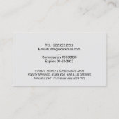 Signatur von Notar-Agent-Rose Gold Quill-Logo Visitenkarte (Rückseite)