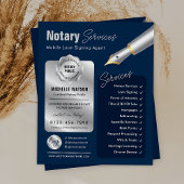 Signatur von Notar-Agenten Briefmarke Navy & Silve Flyer