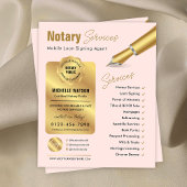 Signatur von Notar-Agenten Briefmarke Rosa- und Go Flyer