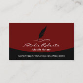 Signatur von Notar-Agenten mit dem Black Red Quill Visitenkarte (Vorderseite)