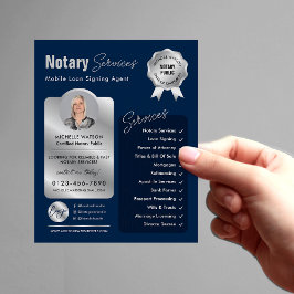 Signatur von Notar-Agenten Navy & Silver-Logo-Foto Flyer