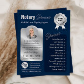 Signatur von Notar-Agenten Navy & Silver-Logo-Foto Flyer