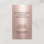 Signatur von Notar-Agenten Quill-Logo-Rose Gold Visitenkarte (Rückseite)