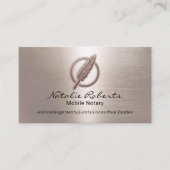 Signatur von Notar-Agenten Quill-Logo-Rose Gold Visitenkarte (Vorderseite)