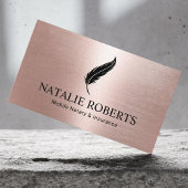 Signatur von Notar-Agenten Rose Gold Quill Pen Log Visitenkarte