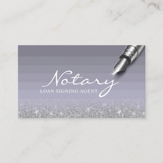 Signatur von Notar-Mobilfunk-Agent Lila & Silver Visitenkarte (Vorderseite)