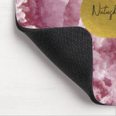 Signatur von rosa Goldfussmeerkristallen Mousepad (Ecke)