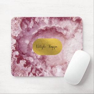Signatur von rosa Goldfussmeerkristallen Mousepad