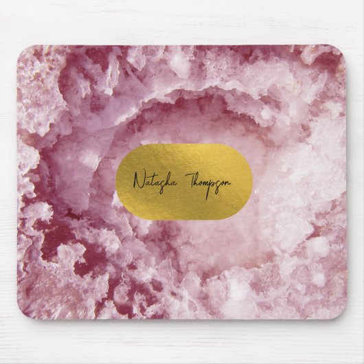 Signatur von rosa Goldfussmeerkristallen Mousepad (Vorne)