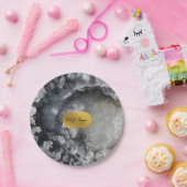 Signatur von Schwarzen-Gold-Fohlen-Kristallen Pappteller (Party)