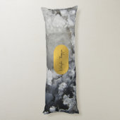 Signatur von Schwarzen-Gold-Fohlen-Kristallen Seitenschläferkissen (Rückseite (Vertikal))