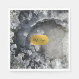 Signatur von Schwarzen-Gold-Fohlen-Kristallen Serviette