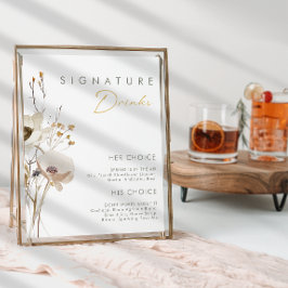 Signatur von Whimsical Wildblume Drinks Poster