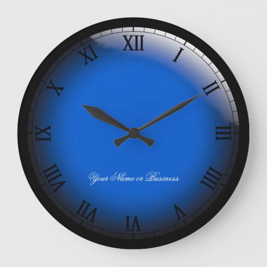 Signature 3D-Stil Klassische römische Zahlen Große Wanduhr (Vorderseite)