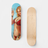 Signature Beach Babe Custom Pro Long Board Skateboard (Vorderseite)