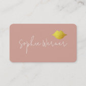 Signature Beauty Gold Lips on Dusty Rose Visitenkarte (Vorderseite)
