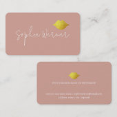 Signature Beauty Gold Lips on Dusty Rose Visitenkarte (Vorne/Hinten)