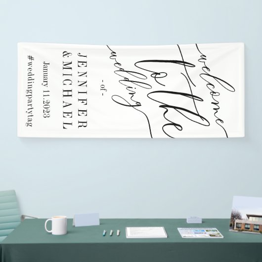 Signature Big Willkommen auf der Hochzeit Banner (Messe)