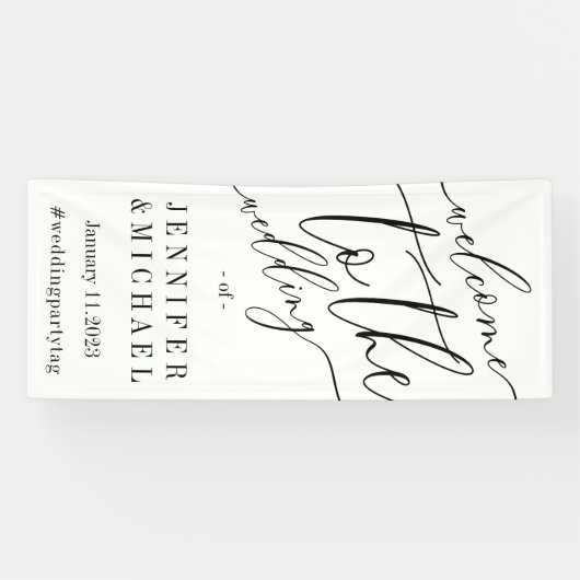 Signature Big Willkommen auf der Hochzeit Banner (Horizontal)