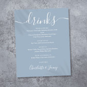 Signature Blue Signature Script Drinks Menü Signat Poster