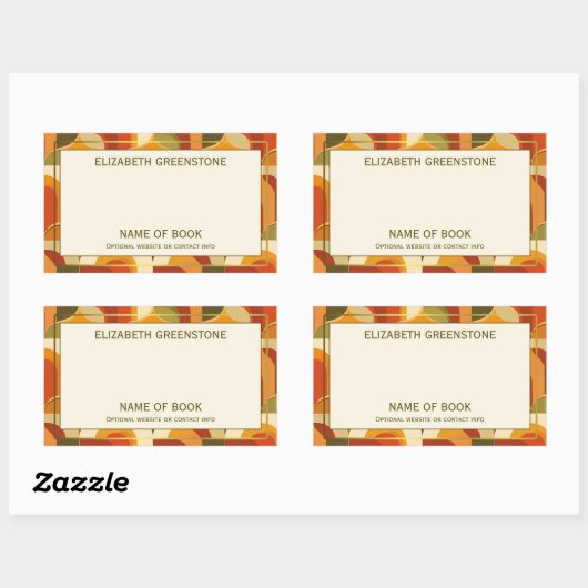 Signature-Buchzeichen für Retro Vibes Author Rechteckiger Aufkleber (Blatt)