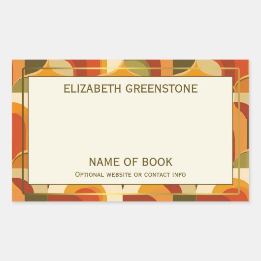 Signature-Buchzeichen für Retro Vibes Author Rechteckiger Aufkleber (Vorderseite)