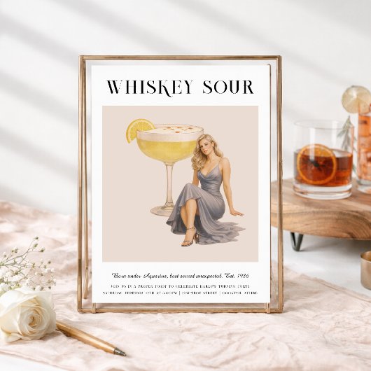 Signature Cocktail | Aquarius Zodiac Birthday Einladung