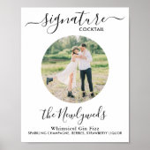 Signature Cocktail Custom Foto Wedding Drink Bar Poster (Vorne)