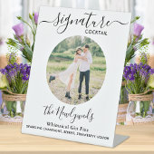 Signature Cocktail Custom Foto Wedding Drink Bar Sockelschild