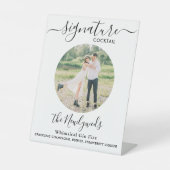 Signature Cocktail Custom Foto Wedding Drink Bar Sockelschild (Vorderseite)