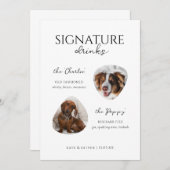 Signature Cocktail Dog Foto Drinks Bar Menükarte (Vorne/Hinten)