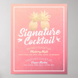 Signature Cocktail Drink Menü Hochzeitsdekor Poste Poster