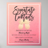 Signature Cocktail Drink Menü Hochzeitsdekor Poste Poster (Vorne)