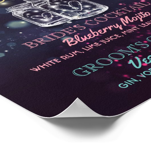 Signature Cocktail Drink Menü Hochzeitsdekor Signa Poster (Ecke)