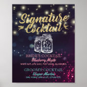 Signature Cocktail Drink Menü Hochzeitsdekor Signa Poster (Vorne)