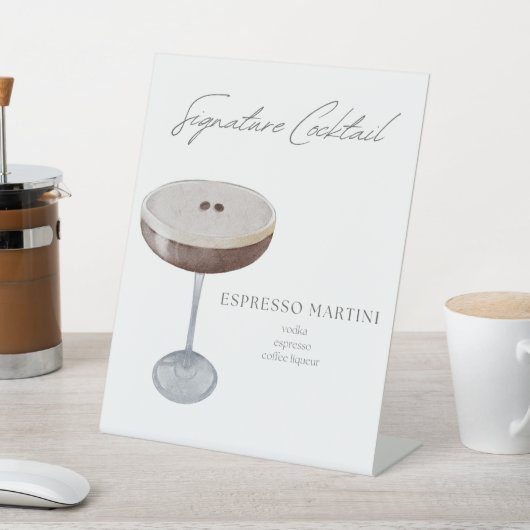 Signature Cocktail Espresso Martini Sockelschild (In SItu)