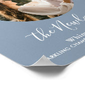 Signature Cocktail Foto Dusty Blue Wedding Bar Poster (Ecke)