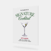 Signature Cocktail Grün & Rot Klasse Acrylschild (Winkel)