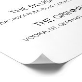 Signature Cocktail Hochzeit Zeichen moderne Kallig Poster (Ecke)