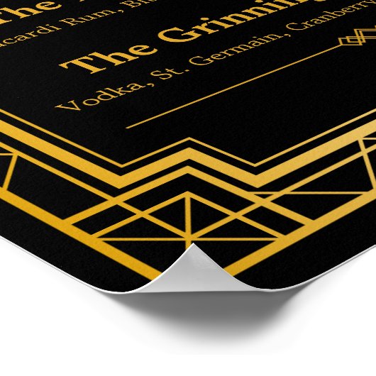 Signature-Cocktail-Hochzeitszeichen | Gatsby Art D Poster (Ecke)