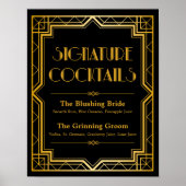 Signature-Cocktail-Hochzeitszeichen | Gatsby Art D Poster (Vorne)