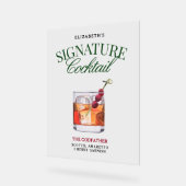 Signature Cocktail Klasse Grün & Rot Acrylschild (Winkel)