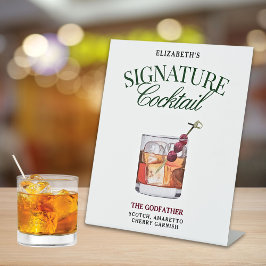 Signature Cocktail Klasse Grün & Rot Sockelschild