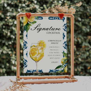 Signature Cocktail Limocello Spritz Positano Zeich Poster