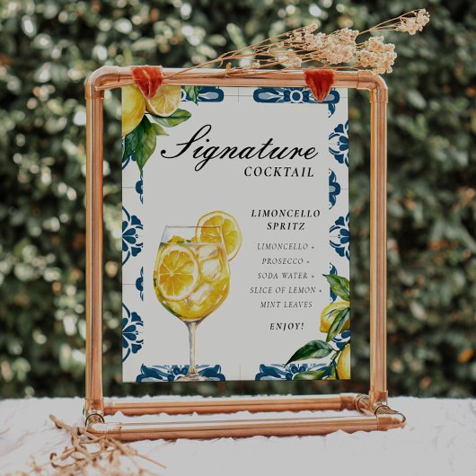 Signature Cocktail Limocello Spritz Positano Zeich Poster