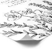 Signature-Cocktail-Menü-Signatur von Boho Wildblum Poster (Ecke)