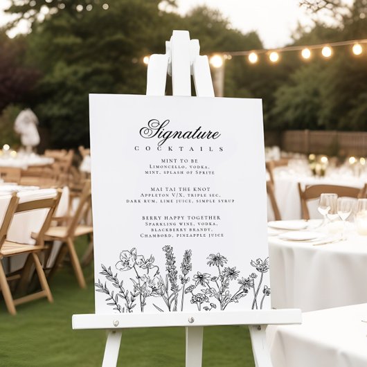 Signature-Cocktail-Menü-Signatur von Boho Wildblum Poster