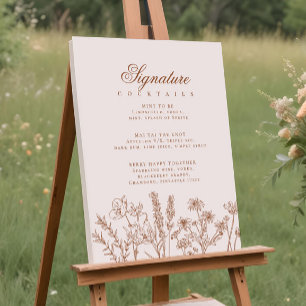 Signature-Cocktail-Menü-Signatur von Boho Wildblum Poster