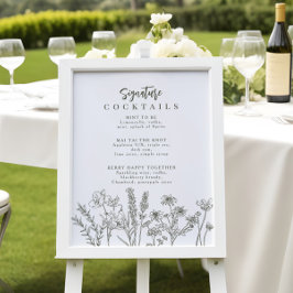 Signature-Cocktail-Menü-Signatur von Boho Wildblum Poster