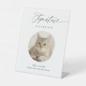 Signature Cocktail Signature Pet Foto Elegante Hoc Sockelschild (Vorderseite)